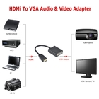 1080p Hdmi Male to VGA Female مع محول كابل الصوت للكمبيوتر HDTV